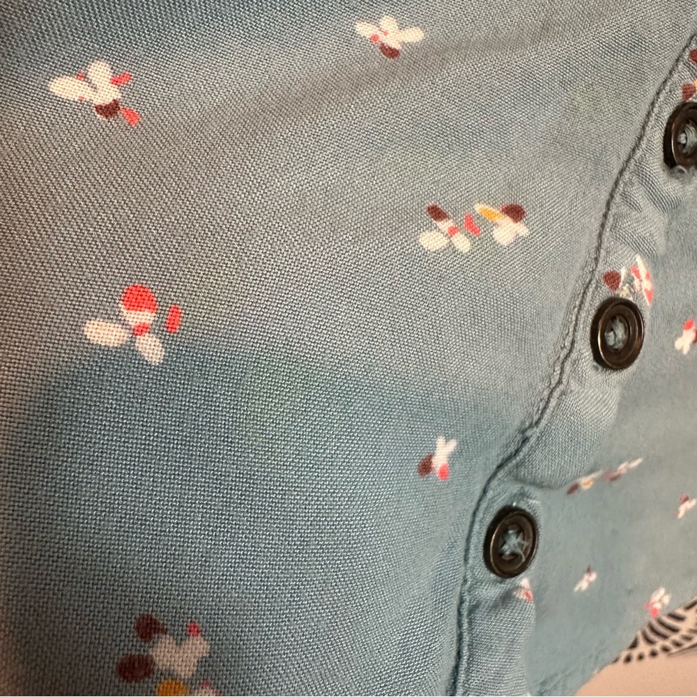 Urban Outfitters Cooperative Floral Cross Back Mini Button Front Dress FLAWED - Picture 12 of 16